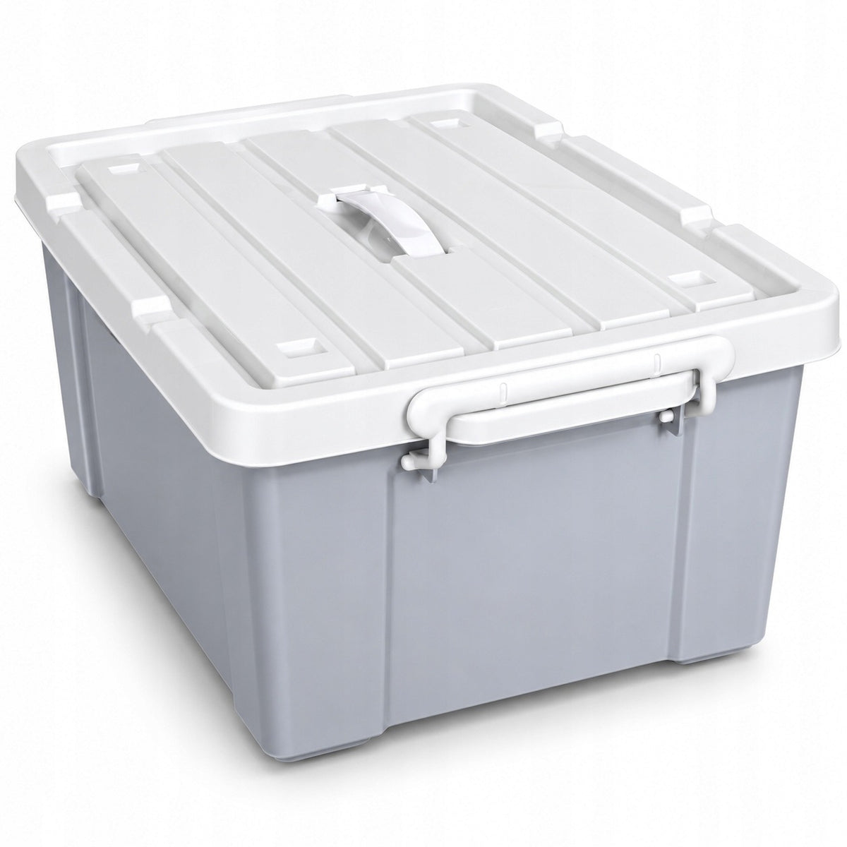 Pojemnik z Pokrywą do Przechowywania do domu garażu magazynu na kółkach 50l plastikowy box, skrzynia mobilna, organizer