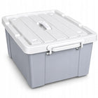 Pojemnik z Pokrywą do Przechowywania do domu garażu magazynu na kółkach 50l plastikowy box, skrzynia mobilna, organizer