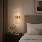 Luxita Wall - kinkiet 45 cm kryształowy glamour elegancki złoty połyskujący lampa ścienna do salonu lub sypialni, 2
