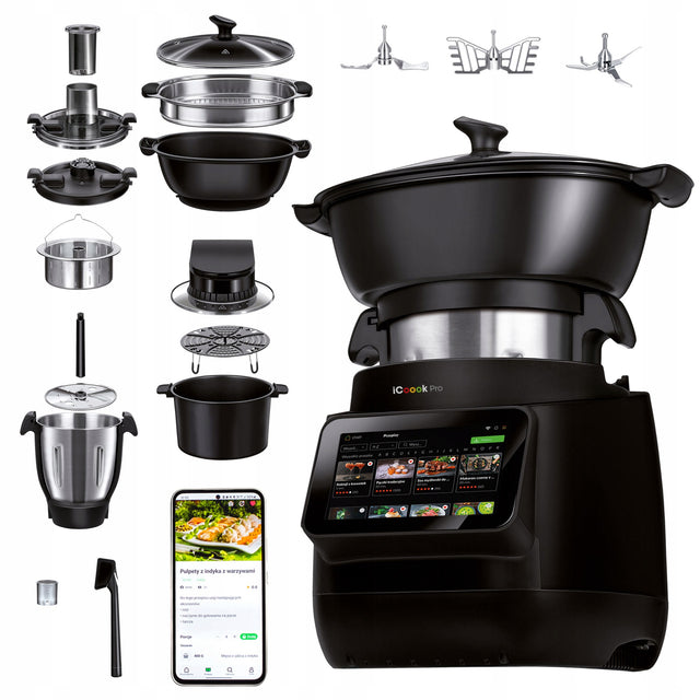Termorobot iCOOOK PRO MRK-58 robot kuchenny AIR fryer 7" wifi 1800W LCD nominalna czarny