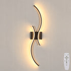 CZARNA LAMPA ŚCIENNA KINKIET LED NOWOCZESNA DO SALONU, ŚCIEMNIANA Z PILOTEM 32W oprawa metalowa 2 źródła światła 80 cm