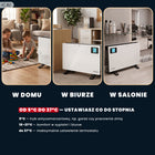 GRZEJNIK ELEKTRYCZNY KONWEKTOROWY ENERGOOSZĘDNY WI-FI 2000W PILOT TIMER LED 655 mm 370 mm grzewcza biały