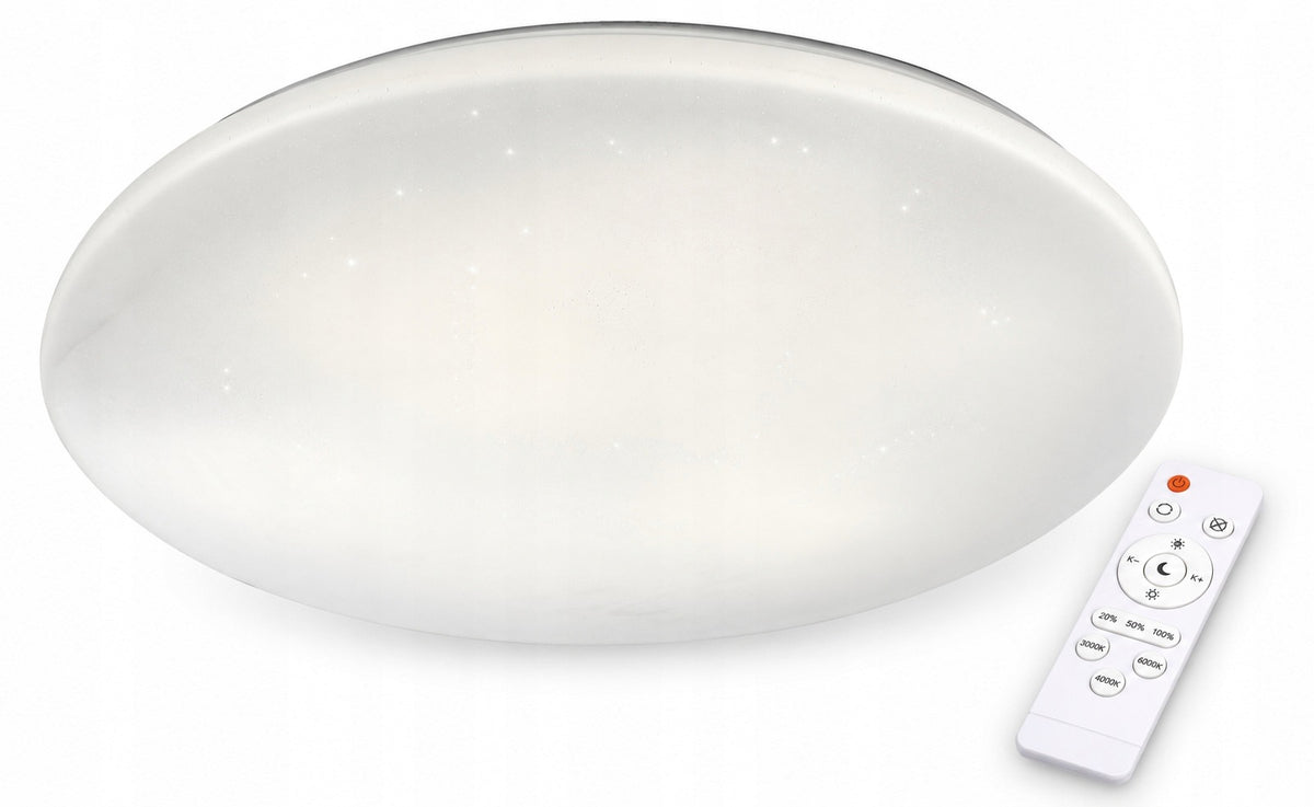 Lampa sufitowa plafon LED Biała Ciepła Zimna Neutralna 38cm 48W + Pilot okrągła oprawa do wnętrz, zintegrowane źródło