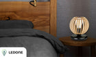 LAMPKA NOCNA LAMPA STOŁOWA DREWNIANA LOFT RETRO E27 DO SYPIALNI DO GNIAZDKA klosz 16 cm, wysokość 20 cm, maksymalna moc