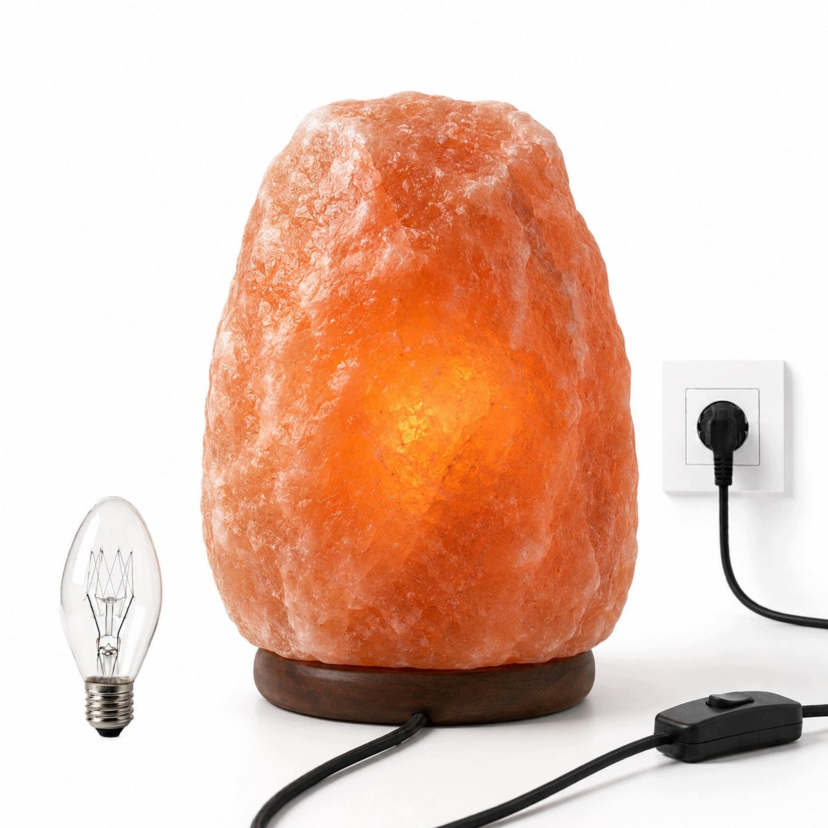 LIVELLO LAHORE Lampa solna himalajska bryła naturalna 10-14 kg JONIZATOR oświetlenie dekoracyjne do salonu i sypialni