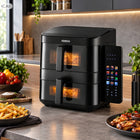 Frytkownica beztłuszczowa pionowa AIR fryer kerch dual FRY 12l 12PROGRAMÓW czarny