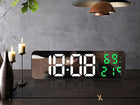 Zegar elektroniczy cyfrowy LED budzik termometr lustro stojący USB baterie czasomierz z alarmem i pomiarem temperatury