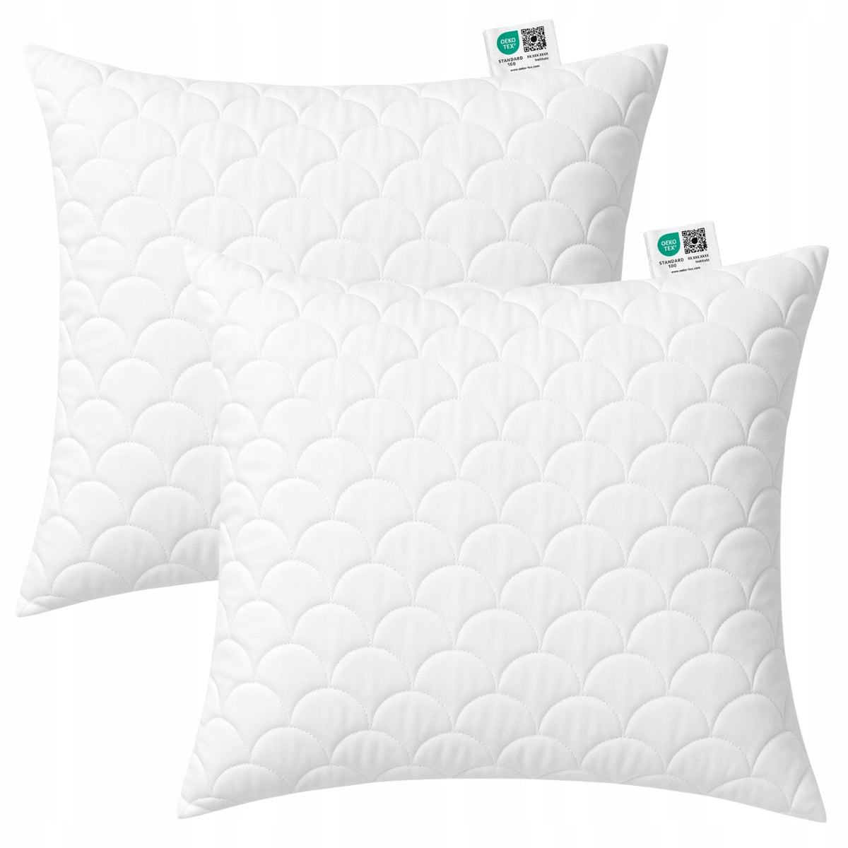 2 x poduszka 70x80 antyalergiczna pikowana gruba komplet zamek premium do spania, wypełnienie z kulki silikonowej