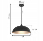 Lampa wisząca misa czarna sufitowa żyrandol glamour loft do salonu kuchni oprawa E27 1 punkt światła z tworzywa