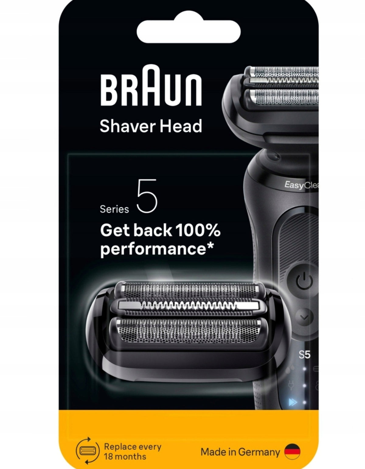 Braun Series 5 54B ORYGINALNA zamienna głowica golarki elektrycznej kaseta tnąca, wkład z folią i ostrzami do zarostu