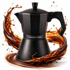 Kawiarka Zaparzacz do Kawy Gaz Indukcja 6 Filiżanek Espresso aluminiowa czarna moka 300 ml do parzenia małej czarnej