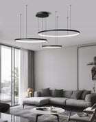 Lampa LED sufitowa ringi czarna 60 40 30 pamięć bluetooth darmat light 529 żyrandol 3-punktowy do salonu i jadalni z