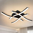 Lampa sufitowa LED nowoczesny żyrandol ściemnialny z pilotem 64W do salonu, kuchni, jadalni, sypialni i biura, czarna