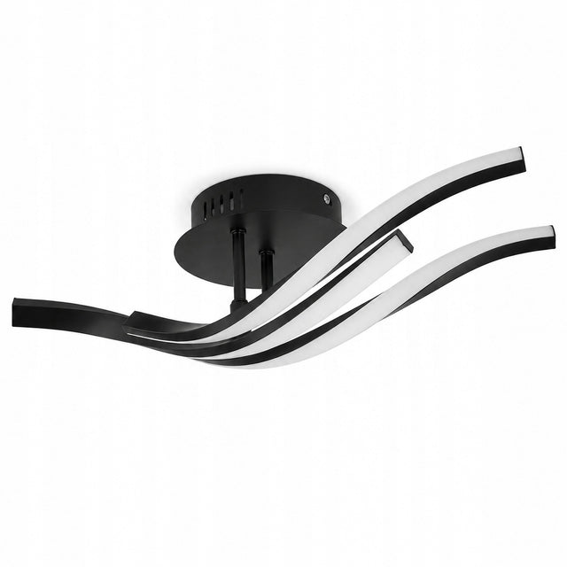 Lampa Sufitowa Wisząca LED Żyrandol Czarna Nowoczesna 24W 6500K do Salonu 3 punkty światła, aluminium, zintegrowane źródło, średnica 30 cm