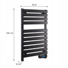 Grzejnik elektryczny łazienkowy EcoCezar 500W drabinka termostat suszarka do suszenia ręczników, czarny, 1001 x 555 mm