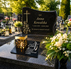 ZNICZ SOLARNY Wieczna Latarenka LED STATUETKA GRÓB lampka dla TATY Grawer dekoracja cmentarna, światełko nagrobne