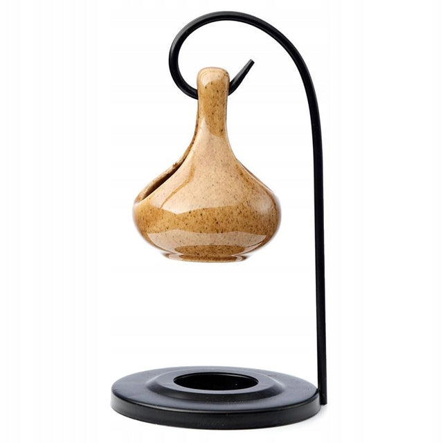 Kominek zapachowy loft wiszący brąz łezka ceramiczny podgrzewacz do olejków eterycznych, aromaterapia, wysokość 19 cm