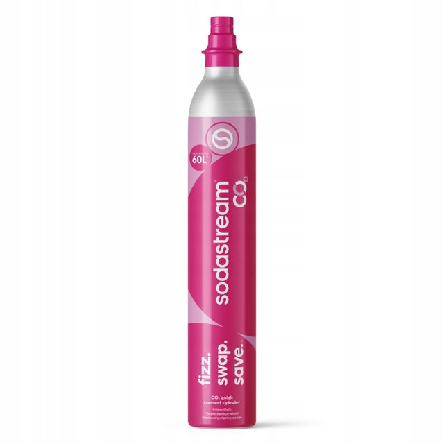 Cylinder z gazem SodaStream butla, nabój CO2 425g do saturatora, gazowanie wody i napojów, różowy wkład 440 ml