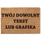 Wycieraczka pod drzwi dowolny napis gruba 40x60CM mata wejściowa kokosowa i gumowa do wnętrz, brązowa, grubość 20 mm