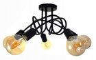 SUFITOWA LAMPA WISZĄCA PLAFON LOFT EDISON 5 x E27 żyrandol industrialny czarny metalowy do salonu jadalni, wysokość 35