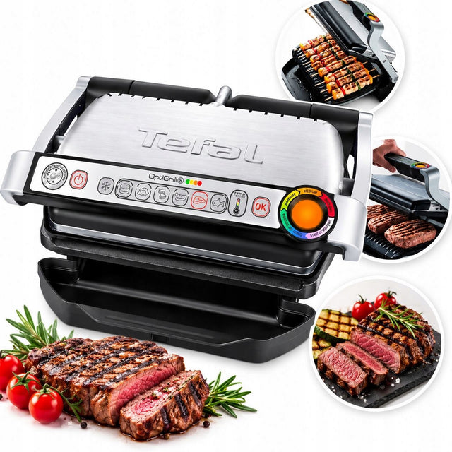 Składany grill elektryczny Tefal GC712 Optigrill+ srebrny/szary 2000 w nominalna