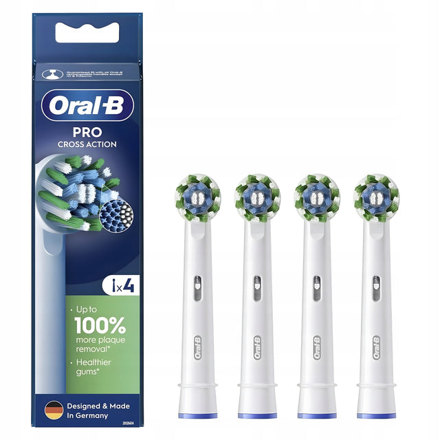 Oryginalne Końcówki do szczoteczki elektrycznej Oral-B Cross Action 4-pak biały szczoteczka elektryczna