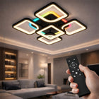 Lampa Sufitowa Nowoczesna Czarna Żyrandol Plafon RGB CCT 72W LED 7920lm oświetlenie do pokoju, aluminiowa, 5 punktów