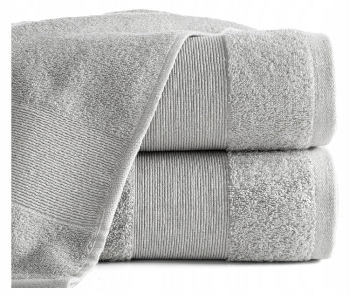 Ręcznik Bawełna Premium zoja 70x140 Eurofirany Hotel Spa 500gsm Srebrny kąpielowy do łazienki, z bordiurą, oeko-tex