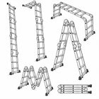 Drabina przegubowa 4x3 aluminiowa składana 150kg podest 12 stopni standheiz wielofunkcyjna do prac remontowych