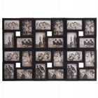 Duża ramka 24 zdjęcia fotorama 86x57cm multi foto galeria kolaż czarna plastikowa dekoracja ścienna do salonu, na