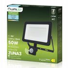 Halogen naświetlacz LED 50W zewnętrzny lampa z czujnikiem ruchu Garaż reflektor IP44 6000 lm zimne białe światło 6500 K