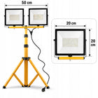 Halogen LED 2x100W naświetlacz budowlany lampa robocza na statywie IP66 reflektor warsztatowy, oświetlenie placu