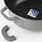 GARNEK DUŻY 6,5L INDUKCJA GAZ GARNEK MARMURKOWY DO PIEKARNIKA GARNKI rondel aluminiowy, powłoka granitowa, średnica 28