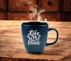 B.duży kubek granatowy matowy z własnym nadrukiem do kawy na prezent grawer ceramiczne naczynie do herbaty 450 ml