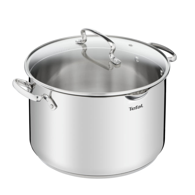 Garnek ze stali nierdzewnej z pokrywką tefal Duetto+ 28cm G7196456 indukcja do zup i gotowania, 10,1 l, do piekarnika i zmywarki