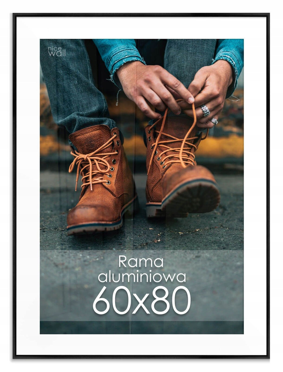 Czarna Ramka na zdjęcia 60x80 cm Aluminiowa Czarne ramki do zdjęć 80x60 cm oprawa do fotografii, dekoracja ścienna