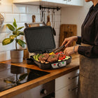 Grill elektryczny opiekacz mocny panini do mięsa warzyw 2500W Regulacja nominalna srebrny/szary