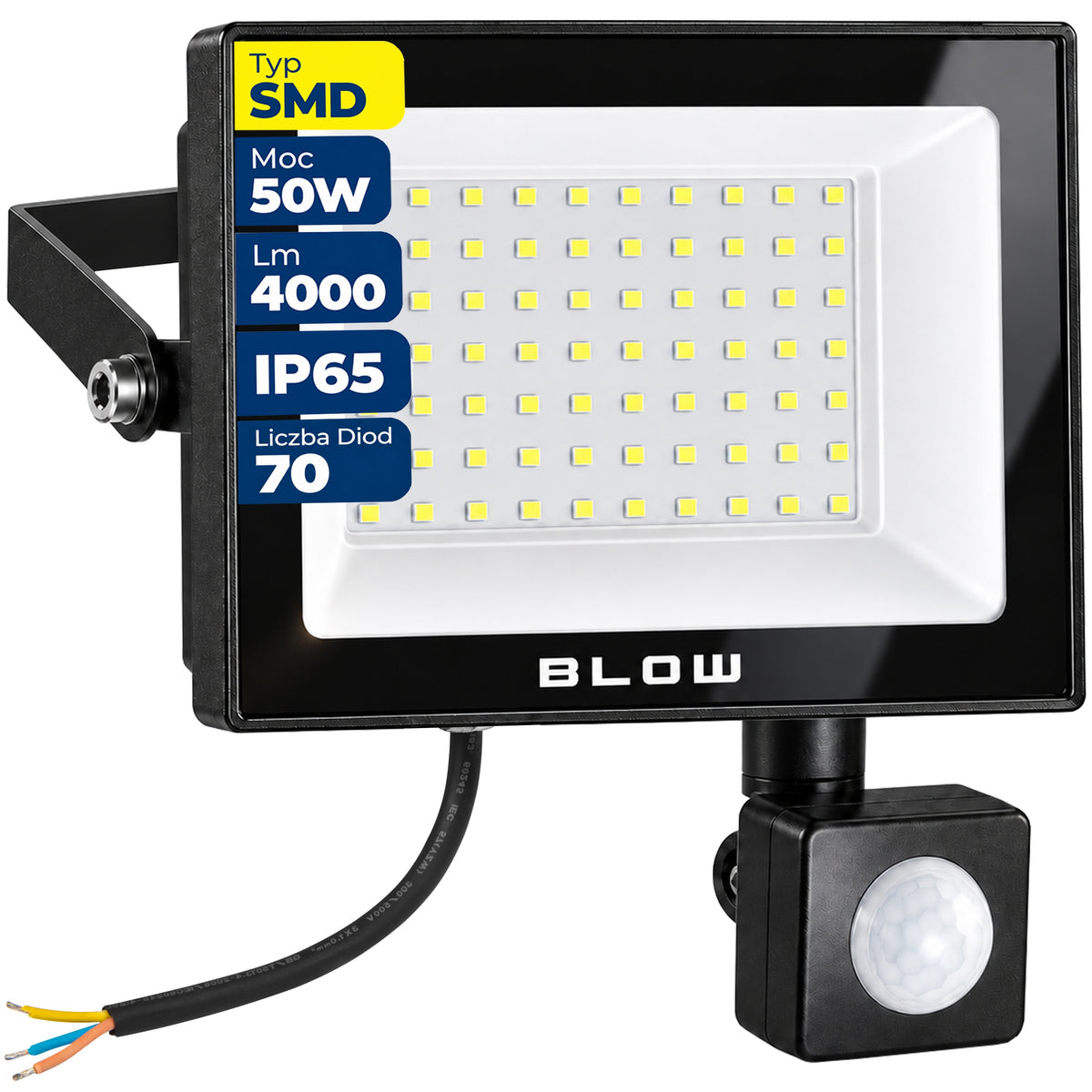 Halogen lampa czujnik ruchu zmierzchu 4000lm 50W LED PIR zewnętrzna IP65 reflektor naświetlacz biały neutralny 4000 K