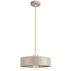 Lampa sufitowa wisząca E27 Beżowa ZŁOTA PREMIUM żyrandol LOFT ECRU GOLD metalowa oprawa 1-punktowa, klosz 20 cm
