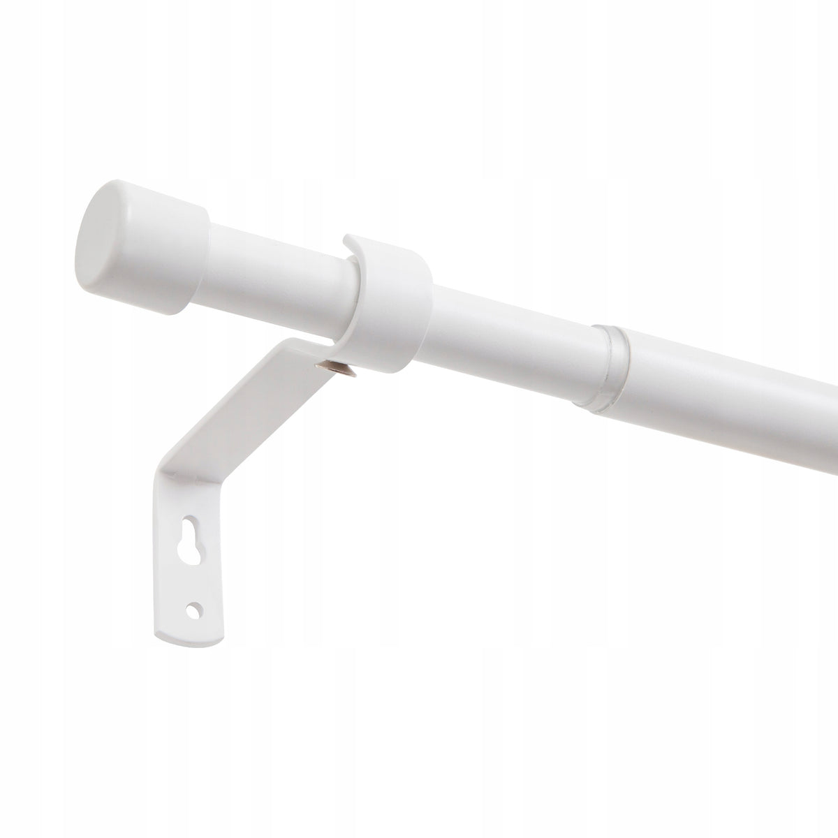 Karnisz teleskopowy regulowany adapte 120-210CM biały metalowy drążek pojedynczy 19/16 mm do zasłon i firan