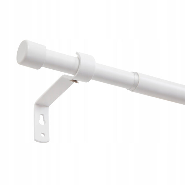 Karnisz teleskopowy regulowany adapte 120-210CM biały metalowy drążek pojedynczy 19/16 mm do zasłon i firan