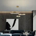 Lampa LED sufitowa ringi złota 60 40 30cm bluetooth pamięć darmat light 535 żyrandol do salonu jadalni 3 punkty światła