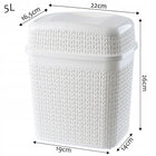 Kosz na śmieci łazienkowy 5l biały do łazienki WC śmietnik uchylny z klapą pojemnik na odpady plastikowy 22x26 cm