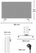 Grzejnik na podczerwień konwektorowy 2w1 MICA 2000 W WIFI szybkie grzanie 860 mm 540 mm grzewcza biały, czarny