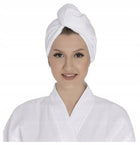 Tuva Home Turban na Włosy Ręcznik na Głowę 100% Bawełna Biały na Guzik Czepek do suszenia po kąpieli, chłonny 300-400