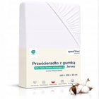 Prześcieradło Jersey z Gumką 100% Miękka Bawełna Czesana 160×200 Białe Ecru do materaca o wys. do 30 cm, certyfikat