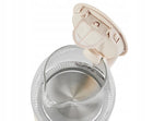 Czajnik Elektryczny Szklany Kremowy LED 1 L 1100W Adler AD 1283c do gotowania wody, regulacja temperatury, filtr
