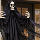 Kościotrup wiszący 116 × 60 cm czarny duch dekoracja Halloween szkielet na imprezę tematyczną, nawiedzonego domu