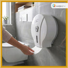 Podajnik Dozownik Pojemnik Papier Toaletowy Jumbo Biały Naścienny atest PZH uchwyt na rolkę, dispenser WC, zamykany, z