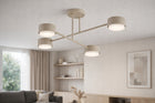 Nowoczesna Lampa Sufitowa Plafon Żyrandol Spot Halogenowa Ecru Gx53 oprawa wisząca metalowa 4-punktowa do salonu i